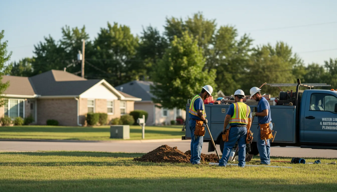 Residential water line and bathroom plumbing service in Syracuse, UT